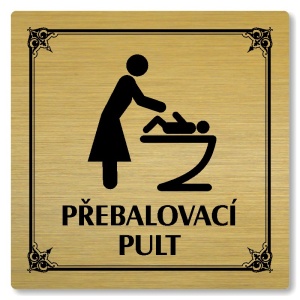 Přebalovací pult, 100x100mm, zlatá, Nebraska